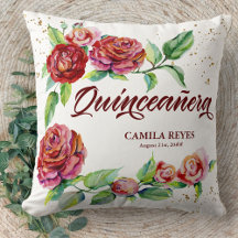 Quinceanera Vintage Rosas vermelhas Personalizadas