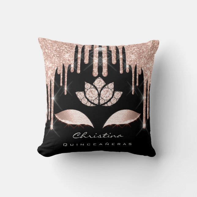 Almofada Quinceañeras Doce 16º 15 Bridal Rosa Diamod (Frente)