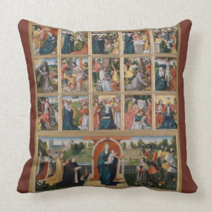 Almofada Quinze mistérios Virgem Santa Rosária Maria Jesu