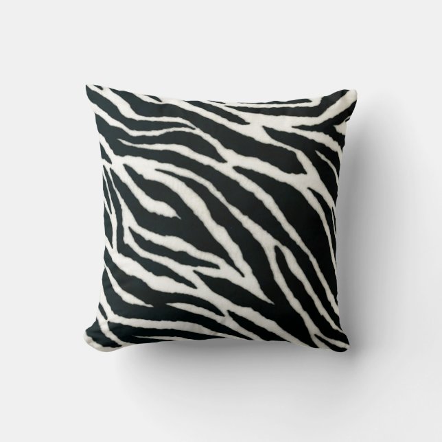 Almofada RAB Rockabilly Estampa de Zebra Preto & Branco (Frente)