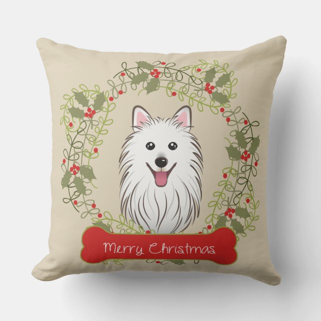 Almofada Raça do cão do Feliz Natal (Frente)
