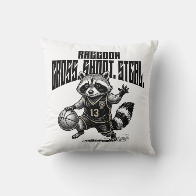 Almofada Raccoon Basketball Star - Cross Shoot Steal Graph (Frente)