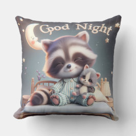 Almofada Raccoon com Kitten, Coleção de Natasha Us