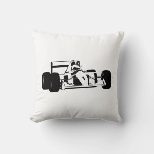 Almofada Race Car Silhouette preto e branco