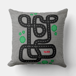 Almofada Race Track Kids Playmat Cars Trucks Name Boy Decor