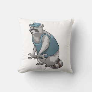 Almofada Racoon como artesão de Wrench