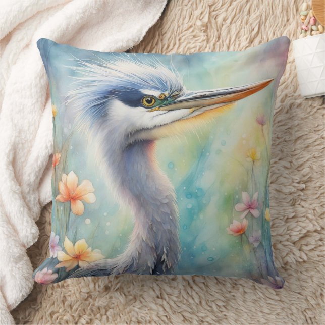 Almofada Rainbow Birds Blue Heron 1 (Cobertor)