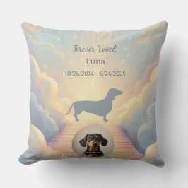 Almofada Rainbow Bridge Dachshund Memorial Pillow Custom