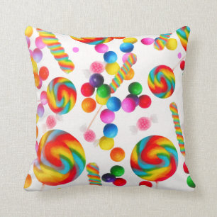 Almofada Rainbow Candy Sweets Candyland Lollipops Coloridos