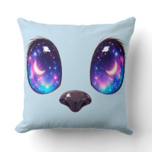 Rainbow Cat Eyes Kawaii Cat Face Illustration