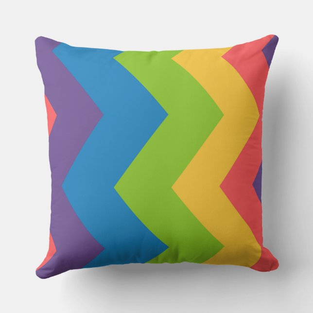 Almofada Rainbow chevron Pattern (Verso)