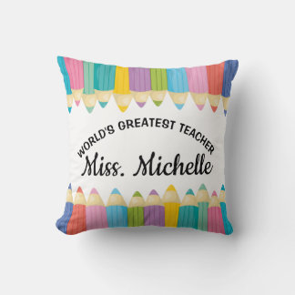 Almofada Rainbow Crayons Worlds Maior travesseiro de profes