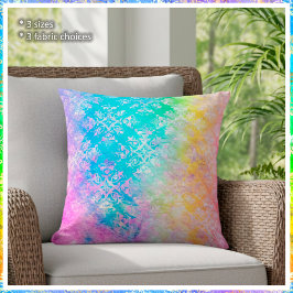 Almofada [Rainbow Damask] Elegant Colorful Pastels