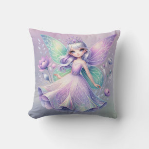 Almofada Rainbow Fairy Princess com Peony Floral Girl