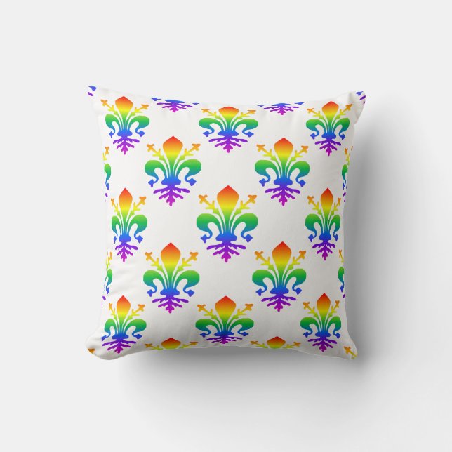 Almofada Rainbow Fleur-de-lis (Frente)