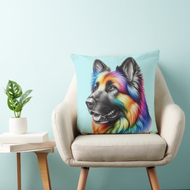 Almofada Rainbow German Shepherd Cozy Poem  (Cadeira)