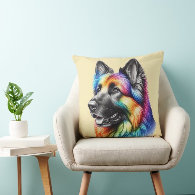Almofada Rainbow German Shepherd Cozy Poem  (Cadeira)
