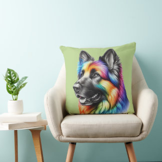 Almofada Rainbow German Shepherd Cozy Poem 