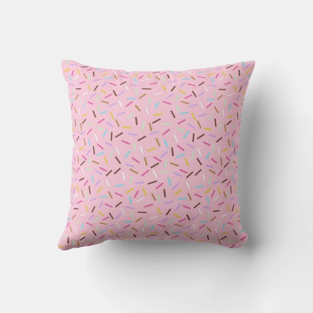 Almofada Rainbow Pink Donut Sprinkles Print Throw Pillow (Verso)