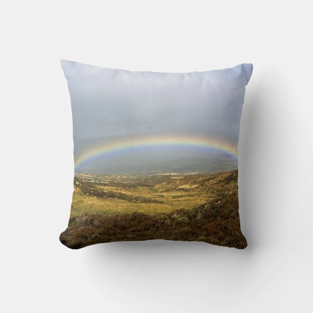 Almofada Rainbow Rannoch Moor Scotland Postcard Poster Phot (Frente)