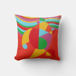 Almofada Rainbow Rush Abstract Throw Pillow