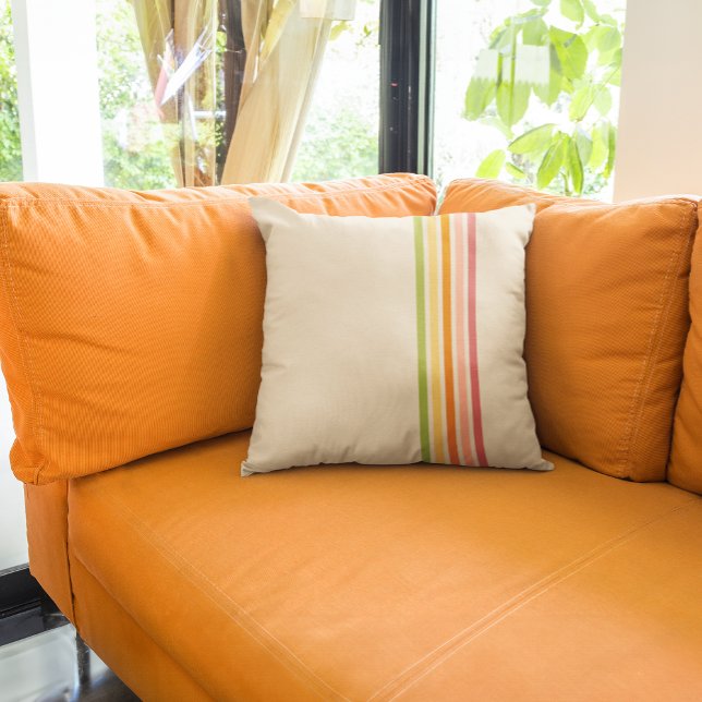 Almofada Rainbow Sherbet Striped Vintage-Style (Criador carregado)