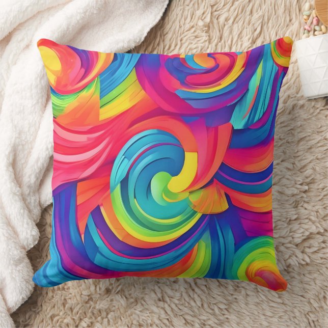 Almofada Rainbow Swirl Chaos Design (Cobertor)