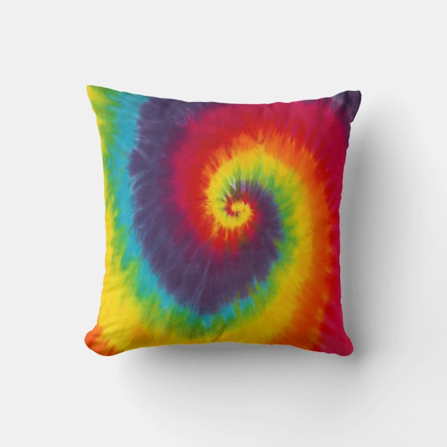 Almofada Rainbow Swirl Tie Dye Groovy Legal Colorido (Frente)