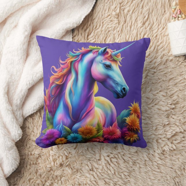 Almofada Rainbow Unicorn Cushion Purple (Cobertor)