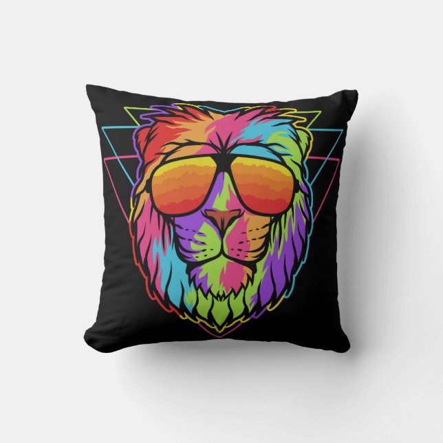 Almofada Rainbow Vibes Lion (Frente)