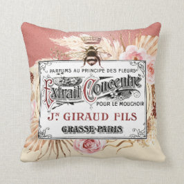 Almofada Rainha Abelha Coroa Francesa Rosa, Folha Rosa Dour