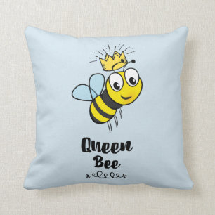 Almofada Rainha Bee Cute Bumble Bee com Coroa