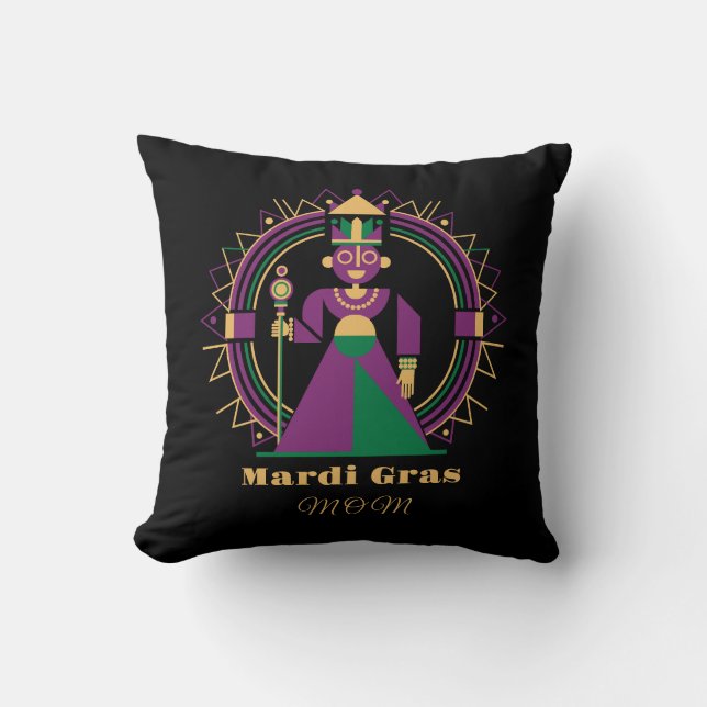 Almofada Rainha da Mardi Gras Mãe 2026 (Frente)