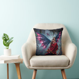 Almofada Rainha das Fadas da Fantasia Sombria com Asas de B