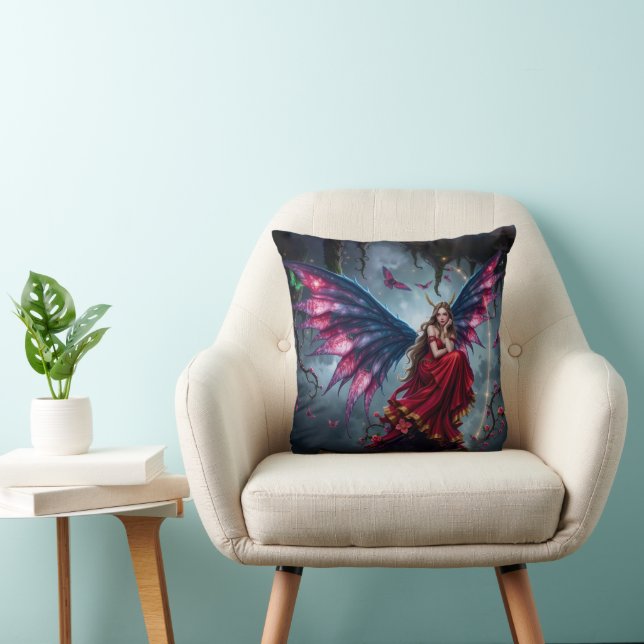 Almofada Rainha das Fadas da Fantasia Sombria com Asas de B (Cadeira)
