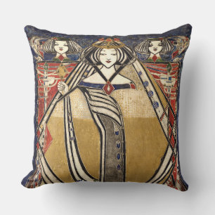 Almofada Rainha de Ouros por Margaret Macdonald Mackintosh