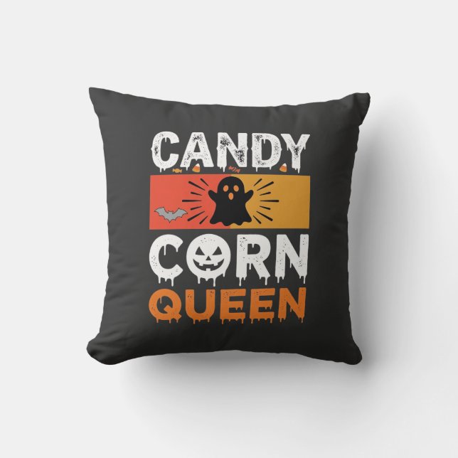 Almofada Rainha do Candy Corn Halloween SVG Design (Frente)