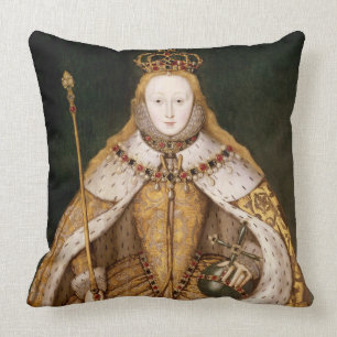 Almofada Rainha Elizabeth mim em vestes da coroação