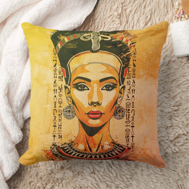 Almofada Rainha Regal do Egito - Arte Neo-Faraó Moderna (Cobertor)