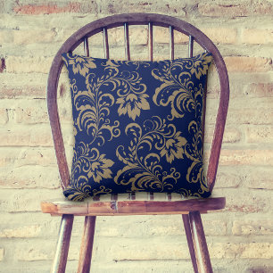Almofada Raio Floral Dourado Azul