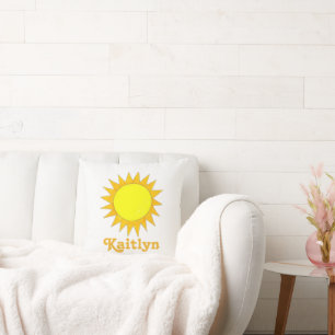 Almofada Raios Sol de Verão Amarelo Personalizado