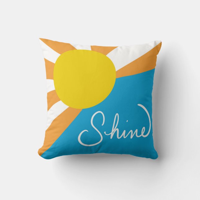 Almofada Raios Sunshine da Felicidade por @ Cathy Thompson (Frente)