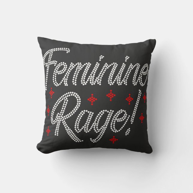 Almofada Raiva Feminina Rhinestone Design (Frente)