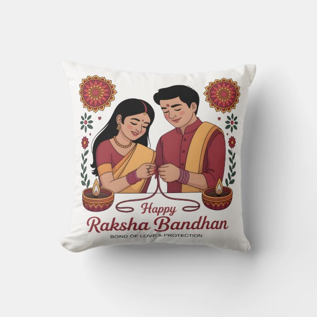 Almofada Raksha Bandhan Throw Pillow (Frente)