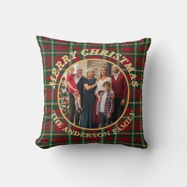 Almofada Ralph Lauren Tartan Plaid Family Photo Christmas (Frente)
