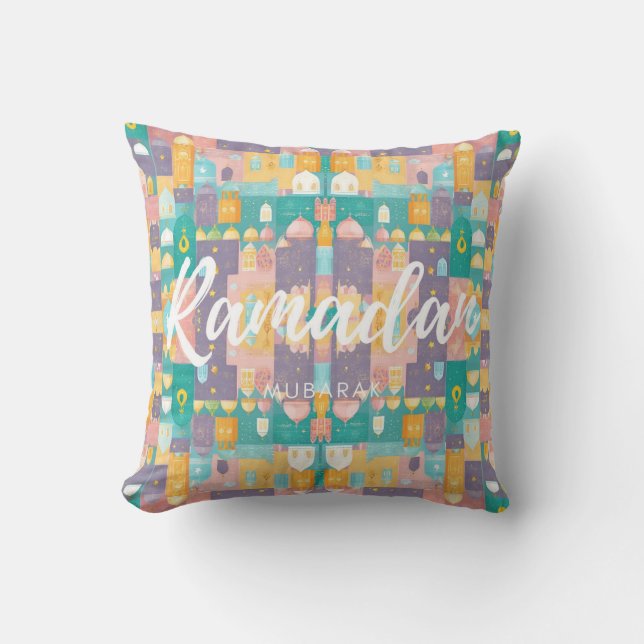 Almofada Ramadan Mubarak Pastel Colors Cushion (Frente)