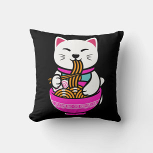 Almofada Ramen Cat Anime Neko Gift Kawaii