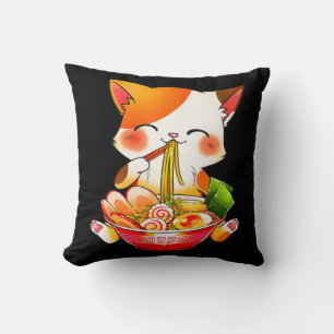 Almofada Ramen Cat Neko Anime Kawaii Comida japonesa Gift G