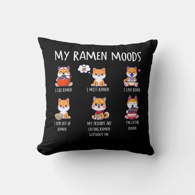 Almofada Ramen Lover Shiba Inu Cachorro Japonês Ramen M (Frente)