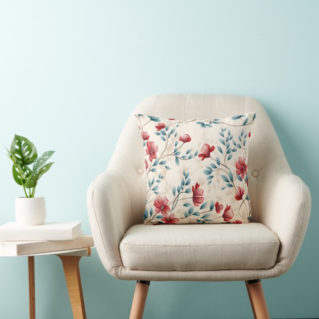 Almofada Ramo Floral Botânico Elegante (Cadeira)